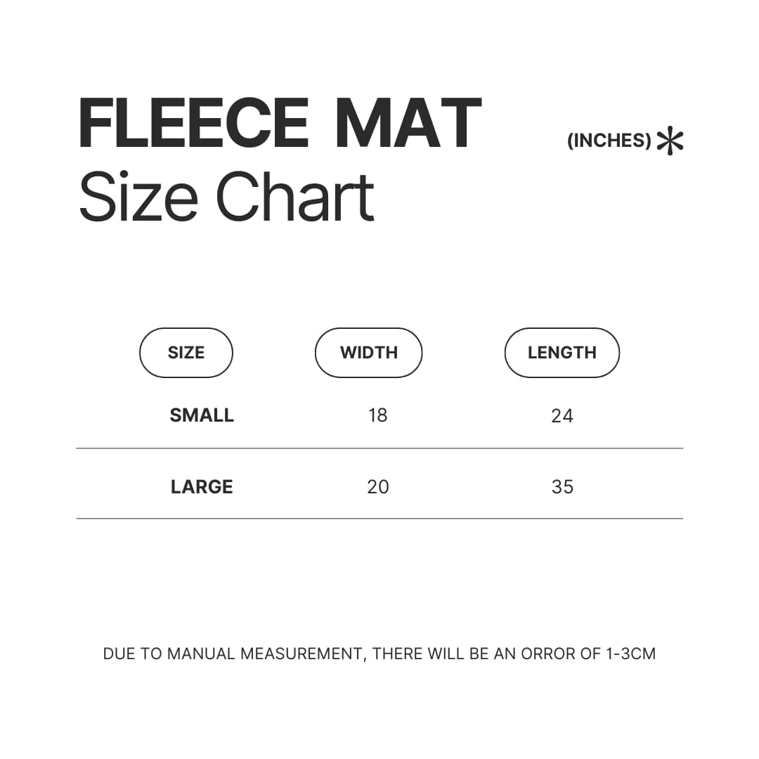 Fleece Mat Size Chart - Bioshock Merch