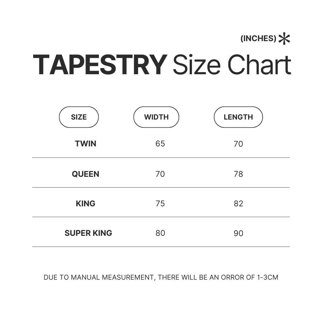 Tapestry Size Chart - Bioshock Merch