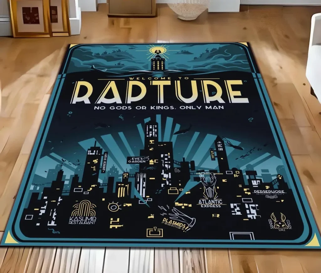 Bioshock Rapture City Carpet Vintage Game Rug